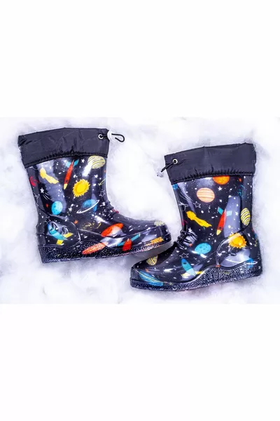 أحذية الأطفال المطر وأحذية الثلج مع الفراء