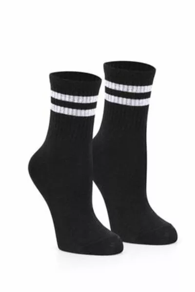 Women's 6-Pack Mixed Color Striped College Tennis Socks
