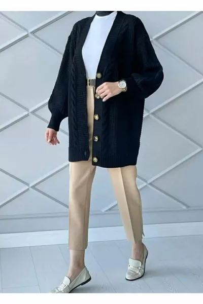 Дамска зимна плетенка за коса жилетка