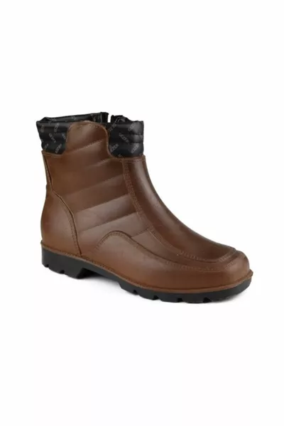 Gezer  Bottes zippées en fourrure thermique marron pour hommes
