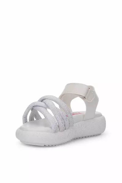  صنادل بيضاء لمرحلة ما قبل المدرسة للبنات