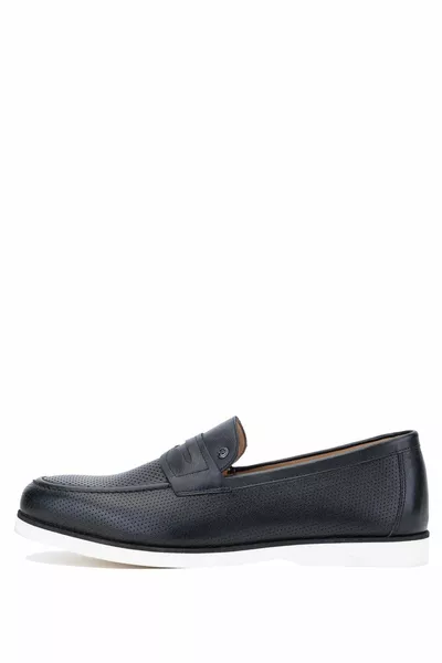 الرجال جلد طبيعي أسود الجلود أحذية المتسكع