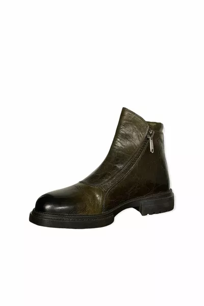 Men's Khaki Zippered Boots