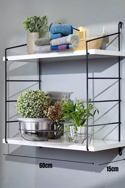 Луксозен бял стенен рафт (FK)KAT