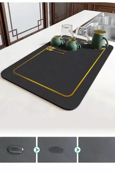 GROTE MAAT Afdroogdoek voor vaatwerk Zwart Aanrecht Mat Super absorberende vaatdoek *