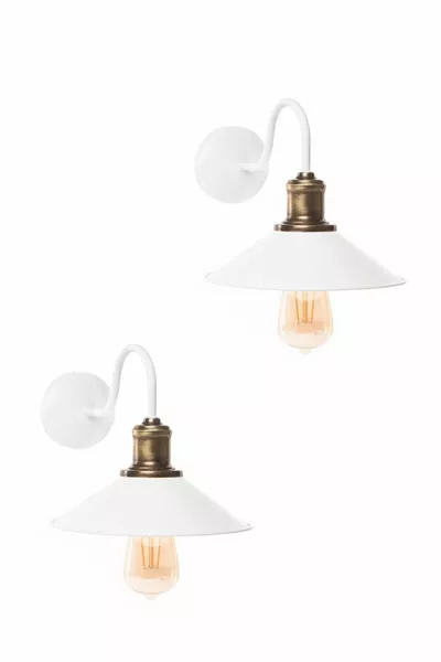 Белый настенный светильник для корпуса 2 шт. (Не на батарейках)