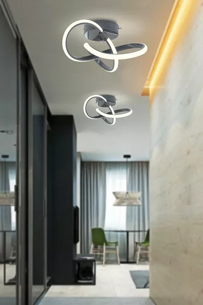 Plafoniera Moderna Alen Fumo Luce Bianca Soffitto Nuova (SINGOLO PEZZO) Lampadario LED per Soggiorno, Cucina, Ingresso