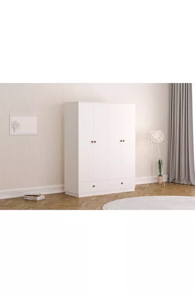 خزانة ملابس إelif مودرن بأربعة أبواب ودرجين