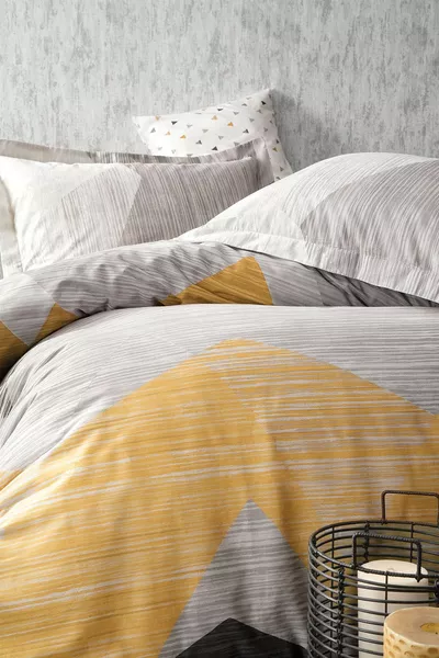 طقم غطاء لحاف مزدوج آدن رينفورس - رمادي