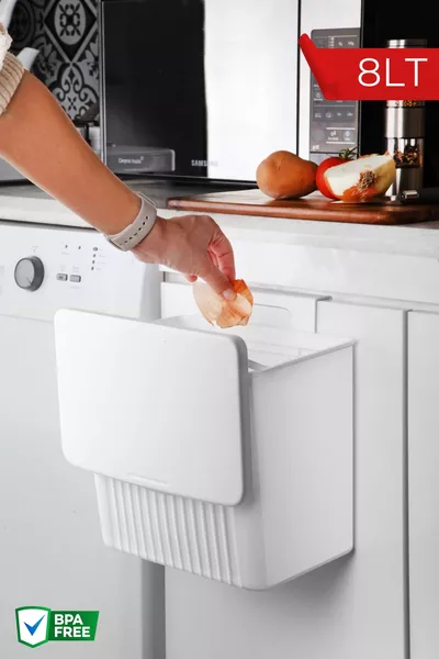 Poubelle fonctionnelle suspendue 8 L