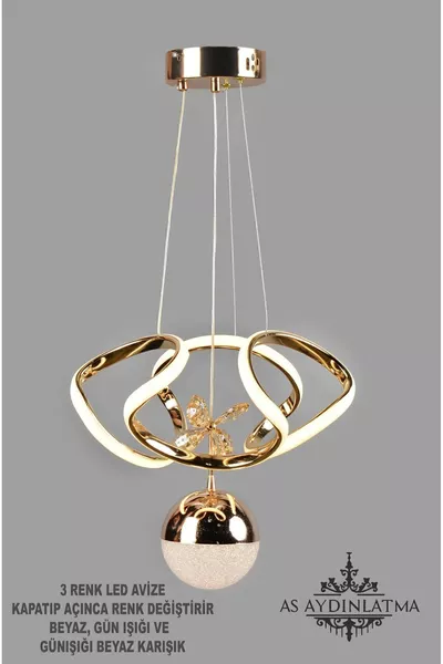 Plafonnier LED 3 couleurs petit drone en gros or (salon, cuisine, chambre, couloir)