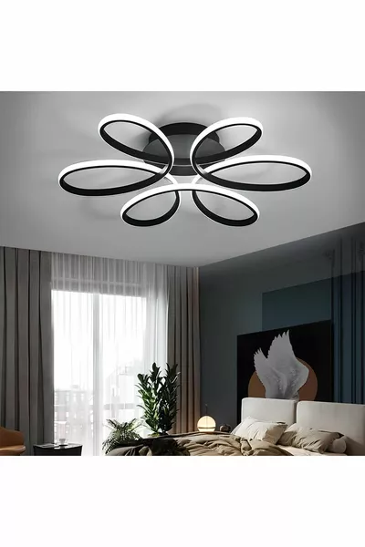 Полилей Minel Dekor Papatya Antrasit, модерен осветителен уред, декоративен стилен полилей