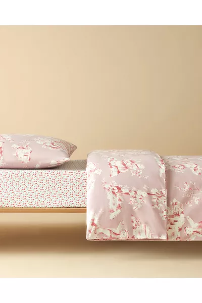 Детское постельное бельё Bearette из хлопка, розовое