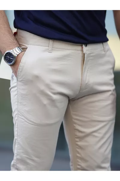 Slim Fit Chino Keten Pantolon