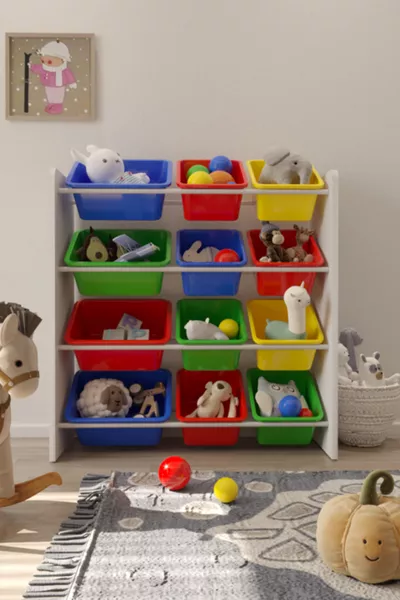 Multi-Purpose Toy Cabinet with Basket Montessori Cabinet