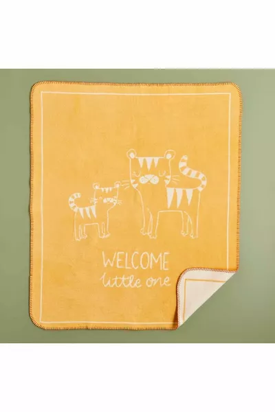 Tiger Baumwoll-Babydecke Senf ( CM)