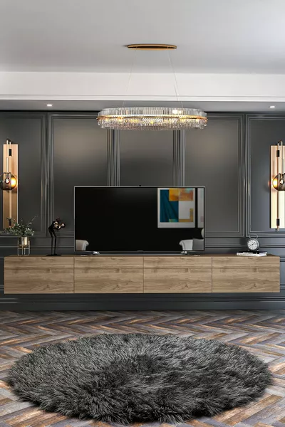 Milan TV Unit Wall-Mounted - Freestanding Use  Cm