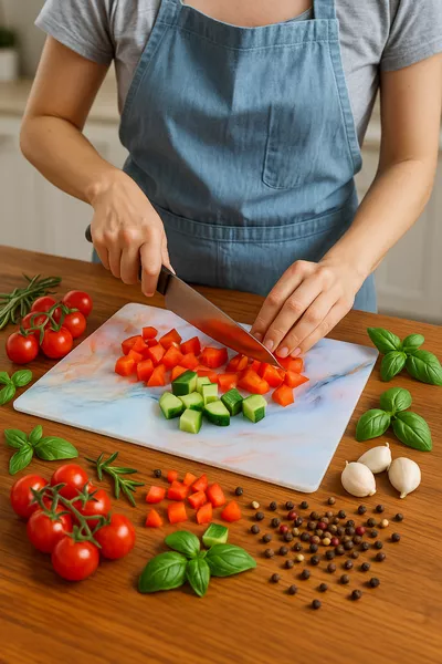 Glass Cutting Board, Cutting Board with Rounded Edges, Antibacterial, Serving Board Pink