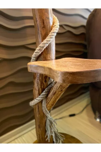 Дървен лампион  см Серия Фетхие Натурален дървен лампион Ъглово осветление от труп