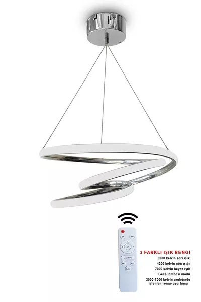 Galaxy LED Chandelier Dimmable Chrome 3-Color Remote Controlled