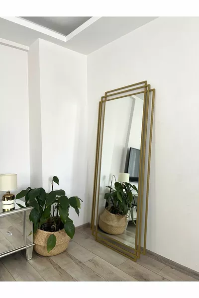 Gold Metal 3-Frame Cm Decorative Mirror