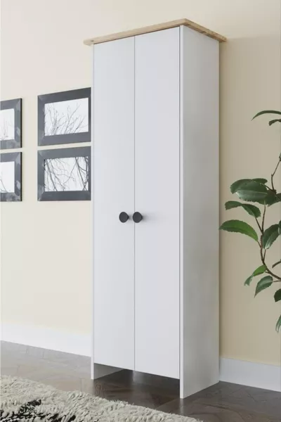 Шапкарски и Килерен Многофункционален Шкаф - Дъб - Бял