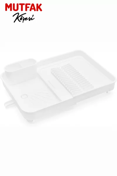 Foldable Sliding Dish Rack, Dish Basket - White