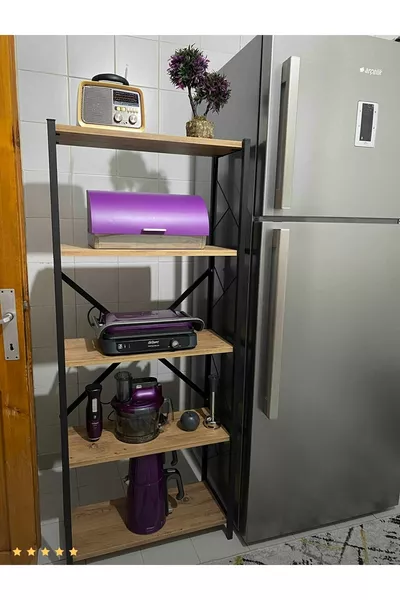 Metal Kitchen Rack Storage Cabinet 5-Tier Microwave Oven Shelf Multi-Purpose Cabinet Shelf  Cm
