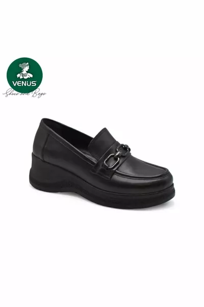 VENUS K WOMEN'S LEATHER SHOES WITH PADDED SOLE BUCKLE