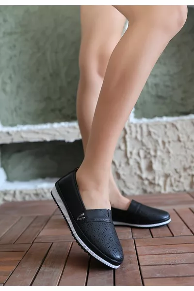 Jtem Pelle Nera Ballerine Scarpe