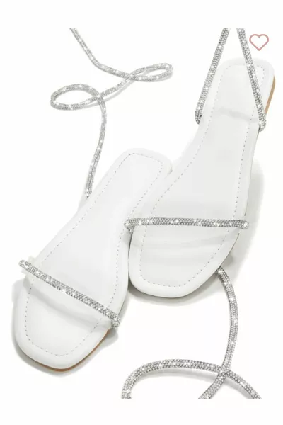 Women's Jeweled Lace-Up Sandals