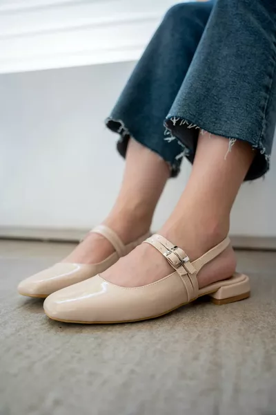 Дамски балетки Petio Nude с колан