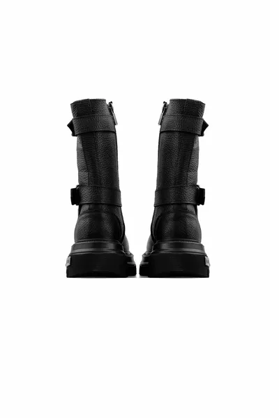 Черные кожаные женские сапоги Ботинки МЕДИЦИНСКАЯ ПОДОШВА НАТУРАЛЬНАЯ КОЖА САМАЯ ПРЕДПОЧТИТЕЛЬНАЯ МОДЕЛЬ