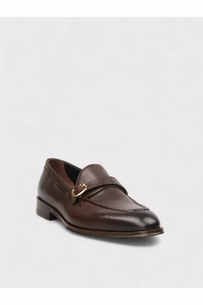 Chaussures classiques en cuir marron pour hommes
