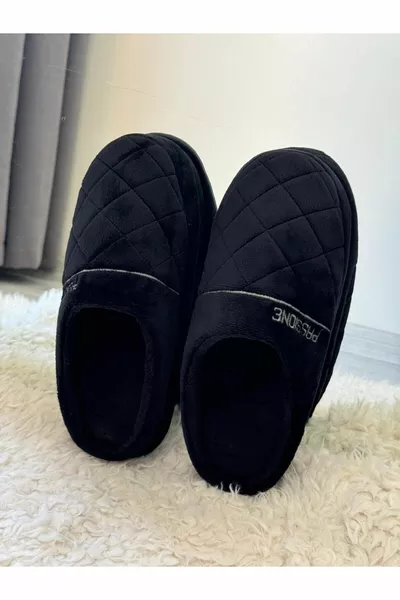 Velvet Embroidered Unisex House Slippers