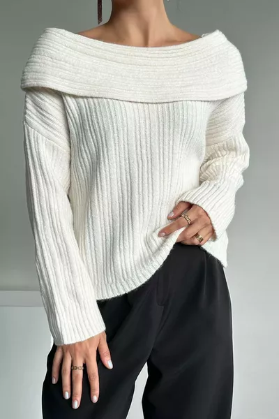 المرأة كريم الكتف مفتوحة أضعاف سترة