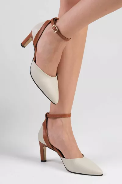 Chaussures Femme Luna Beige Sheeled avec brides à la cheville