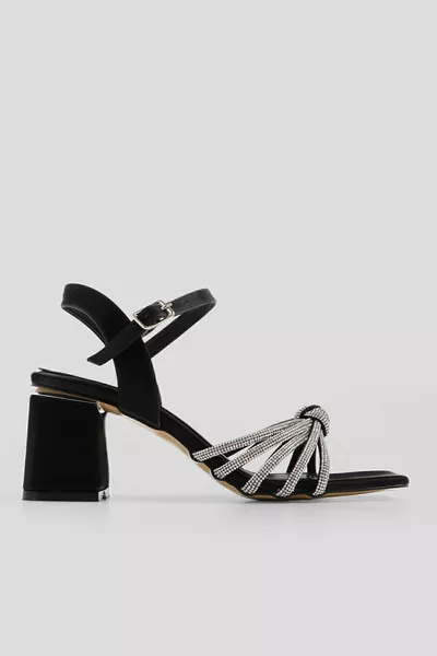 Dames Stone Heeled Avondschoenen Tayla Black