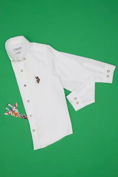 Camicia Basic Bianca a Maniche Lunghe per Bambino 