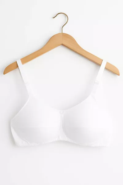 Reggiseno donna bianco, morbido, sottile, imbottitura leggera, senza ferretto e senza supporto