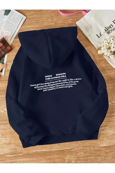 Felpa con Cappuccio Oversize in Cotone Unisex Uomo/Donna con Stampa Unica Colorata