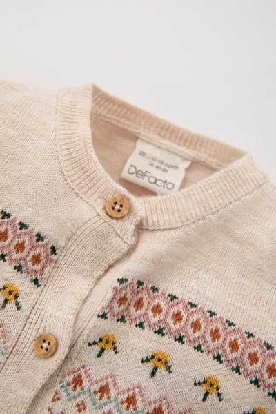 Meisjesbaby Ethnisch Patroon Gebreid Rompertje wn