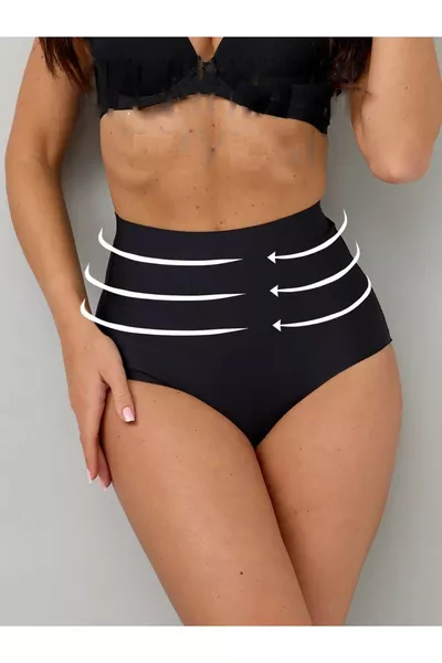 Privé Model Laser Gesneden Corrigerende en Verstevigende Corset, Laat Geen Strepen Achter, Zwarte Kleur