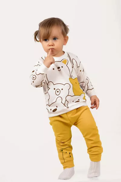 Smile Bear Nose 2-Piece Unisex Baby Outfit