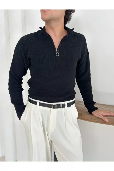 3 шт. трикотажный свитер с полу-молнией, тип Селаник