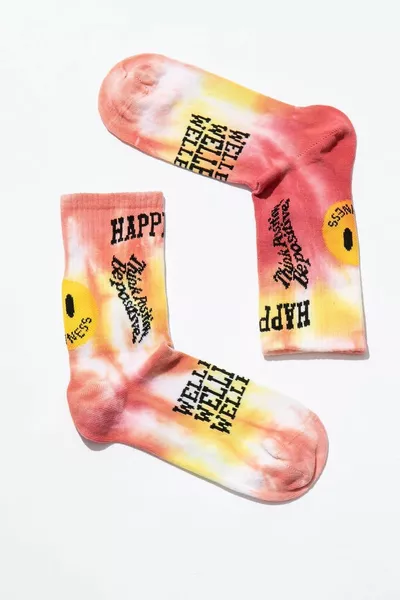 ابتسم - جوارب تنس بدون خياطة بنمط باتيك للجنسين - كن إيجابياً