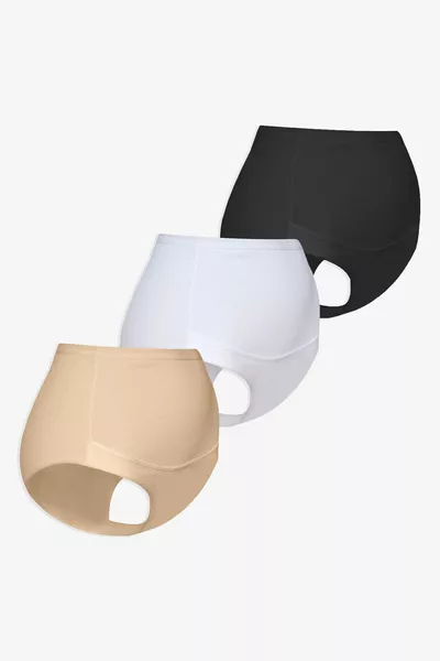 Damen 3er Pack Stützende Baumwoll-Umstandsunterhosen