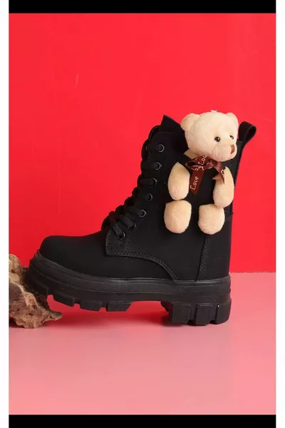 الفتيات الدب لعبة الدانتيل متابعة أحذية الصوف بسحاب