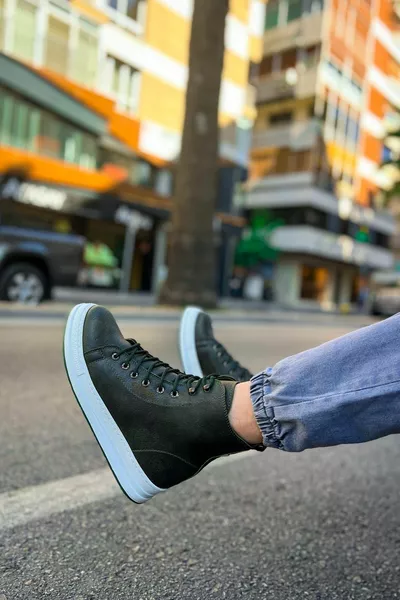 LOBBYİYA Lace-Up Neck Men's Boots Khaki - CHE