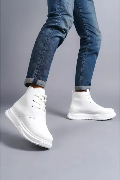 Franca Lace-Up Skin Men's Sport Boots BT White